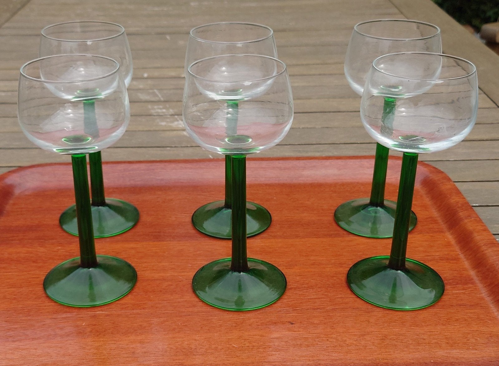 retro wijnglazen groen, Verzamelen, Ophalen of Verzenden