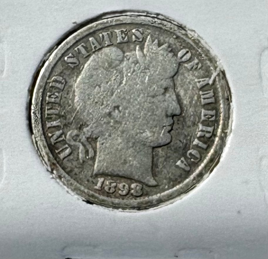 Dime de coiffeur en argent 1893, Enlèvement ou Envoi