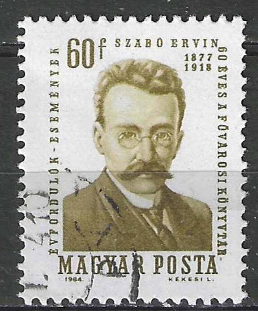 Hongarije 1964 - Yvert 1681 - Ervin Szabo  (ST), Verzenden, Gestempeld