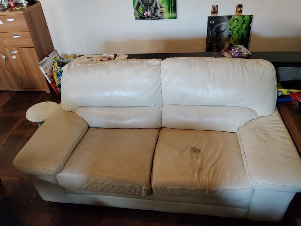 Fauteuil 2 places, Maison & Meubles, Canapés | Salons, Utilisé, Banc droit, Deux personnes, 200 à 250 cm, 75 à 100 cm, Cuir, Enlèvement