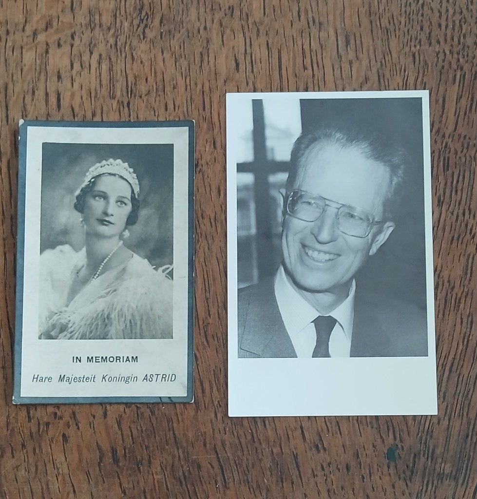 Carte de prière pour la reine Astrid et le roi Baudouin, Enlèvement ou Envoi, Image pieuse