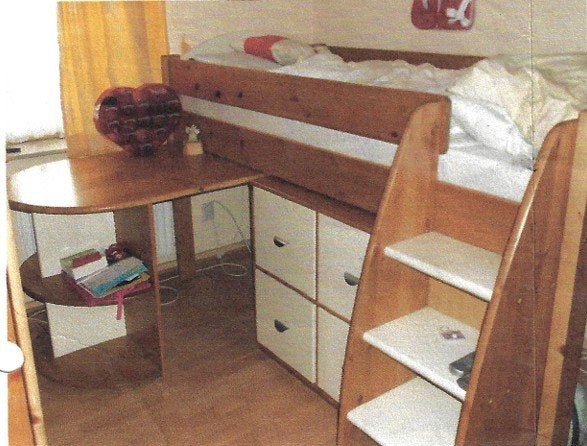 Tienerkamer hoogslaper, Enfants & Bébés, Chambre d'enfant | Lits superposés & Lits mezzanines, Utilisé, Lit mezzanine, Enlèvement