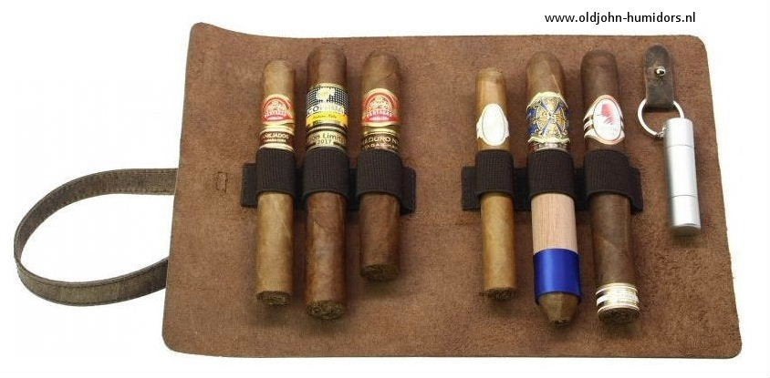 SIGARENTAS - CIGAR ROLL - ADORINI -ECHT LEER BRUIN   sk13741, Ophalen of Verzenden, Nieuw, Tabaksdoos of Verpakking