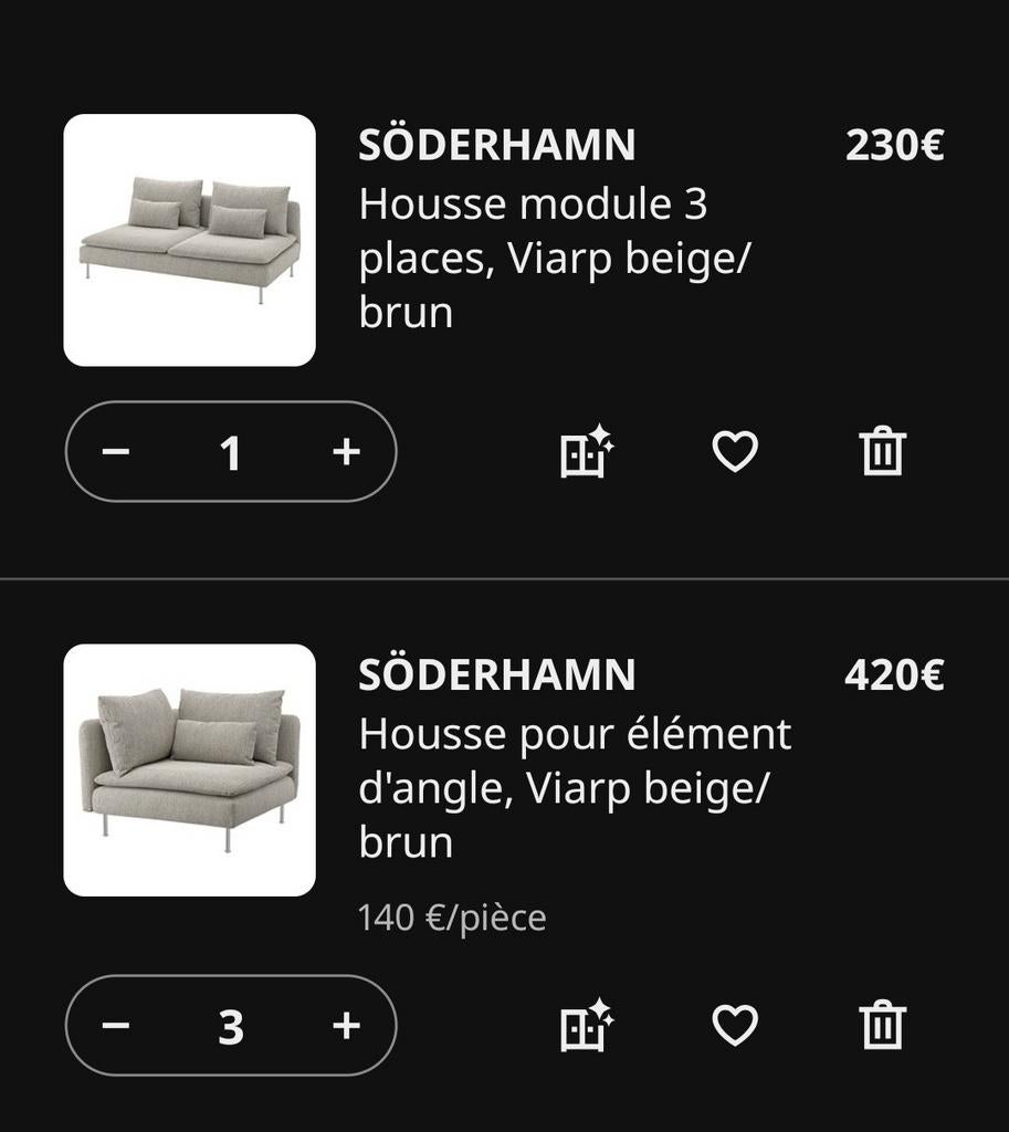 SÖDERHAMN viarp beige/brun ikea housse, Huis en Inrichting, Gebruikt