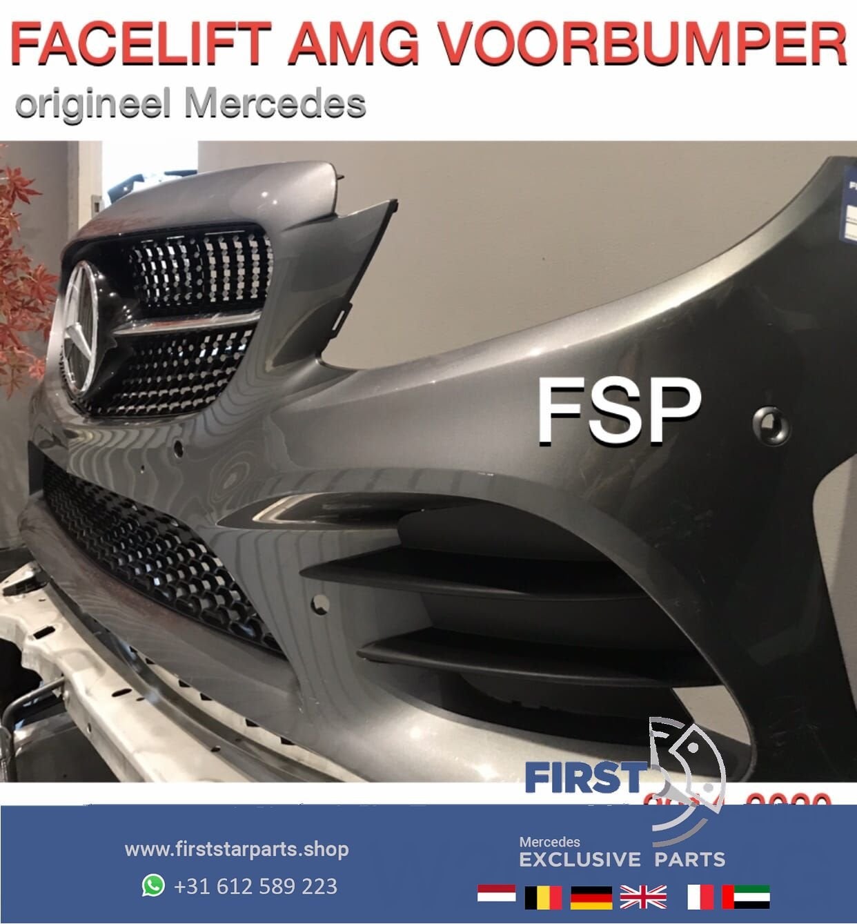 W205 C205 43 AMG BUMPER COMPLEET Mercedes C Klasse 43 ORIGIN, Utilisé, -, Avant, -