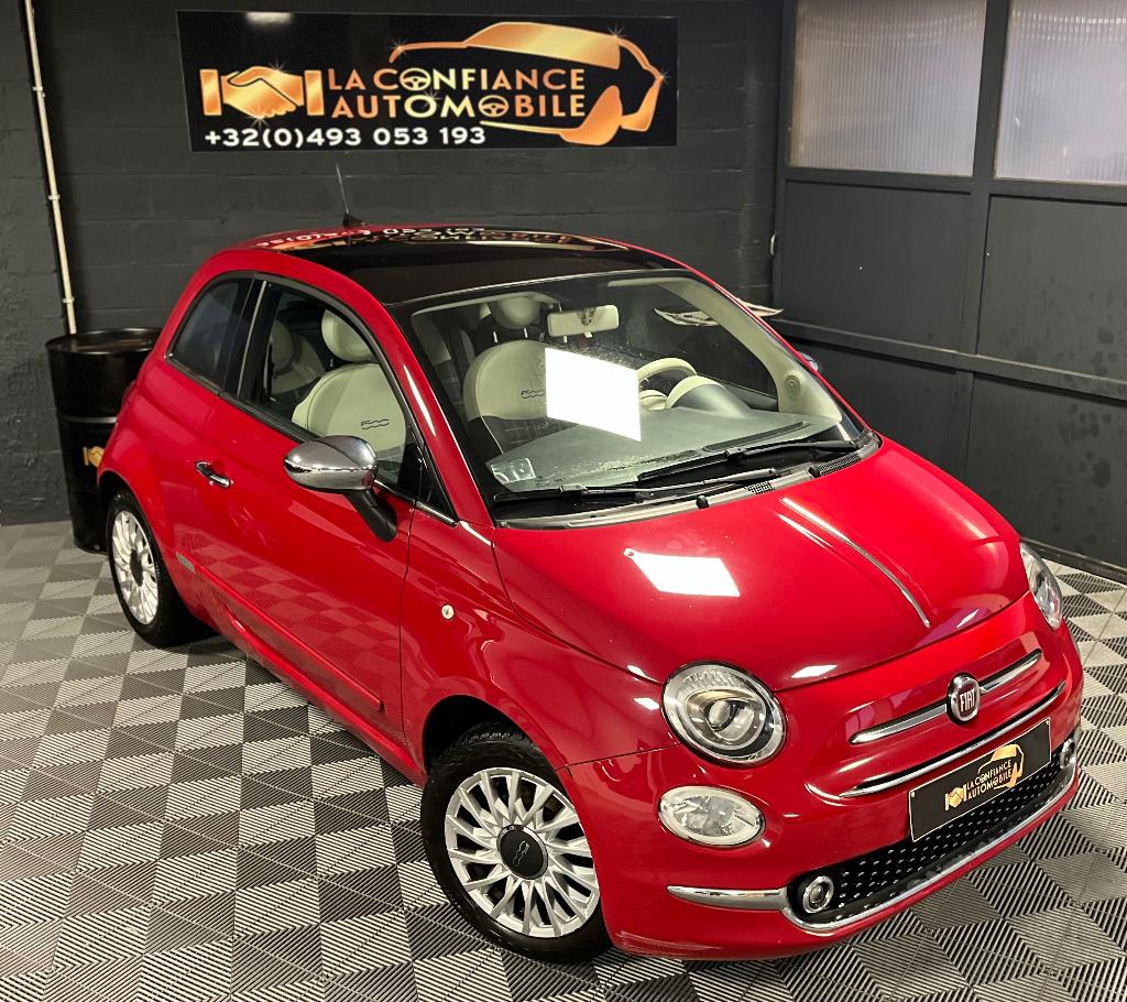 Fiat 500 Lounge 1.2i 1e eigenaarsgarantie 12 maanden, Voorwielaandrijving, 4 zetels, 4 cilinders, Leder en Stof