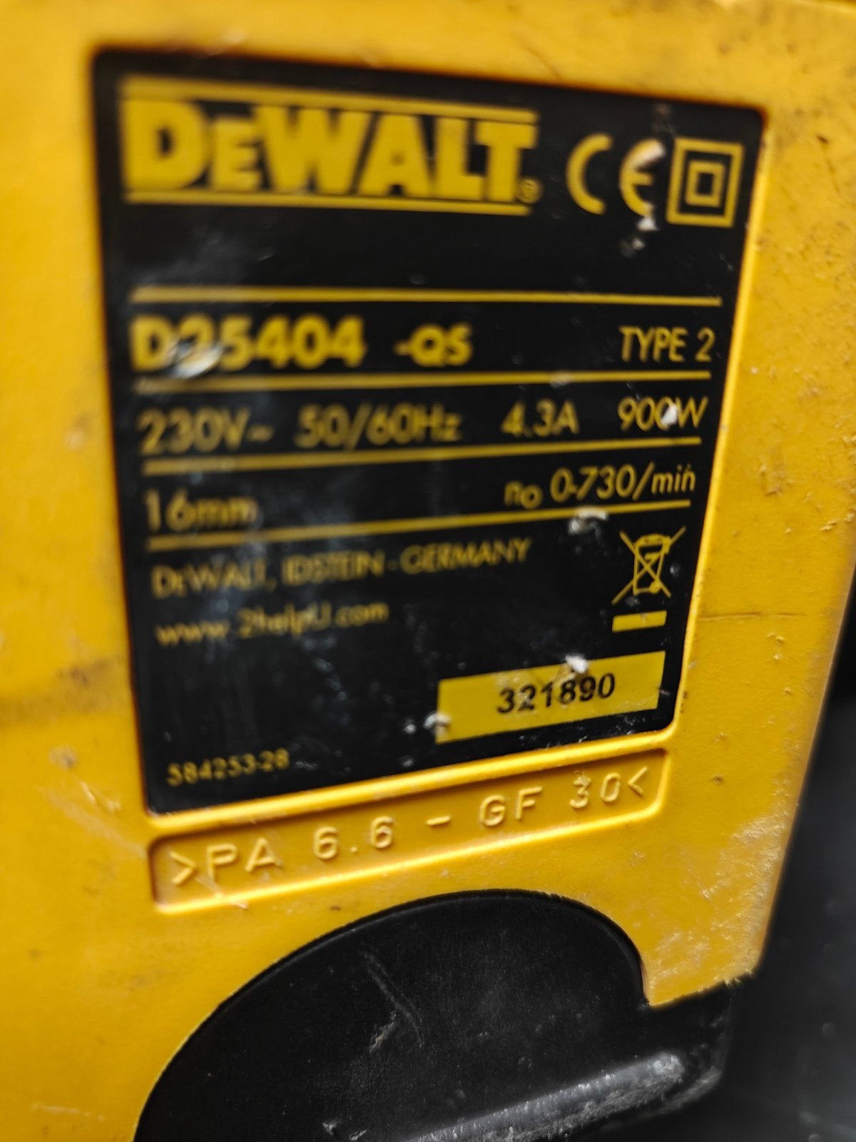 Foreuse percussion DEWALT  D25404 QS avec coffret, Enlèvement