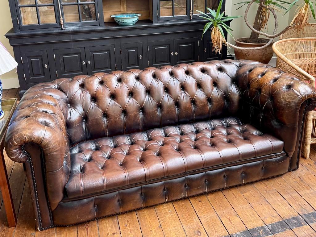 Canapé Chesterfield vintage, Chesterfield, 150 à 200 cm, Enlèvement, Utilisé