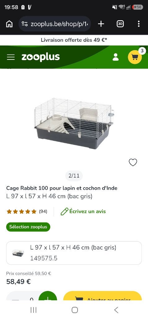 Cage ferplast, Enlèvement, Utilisé