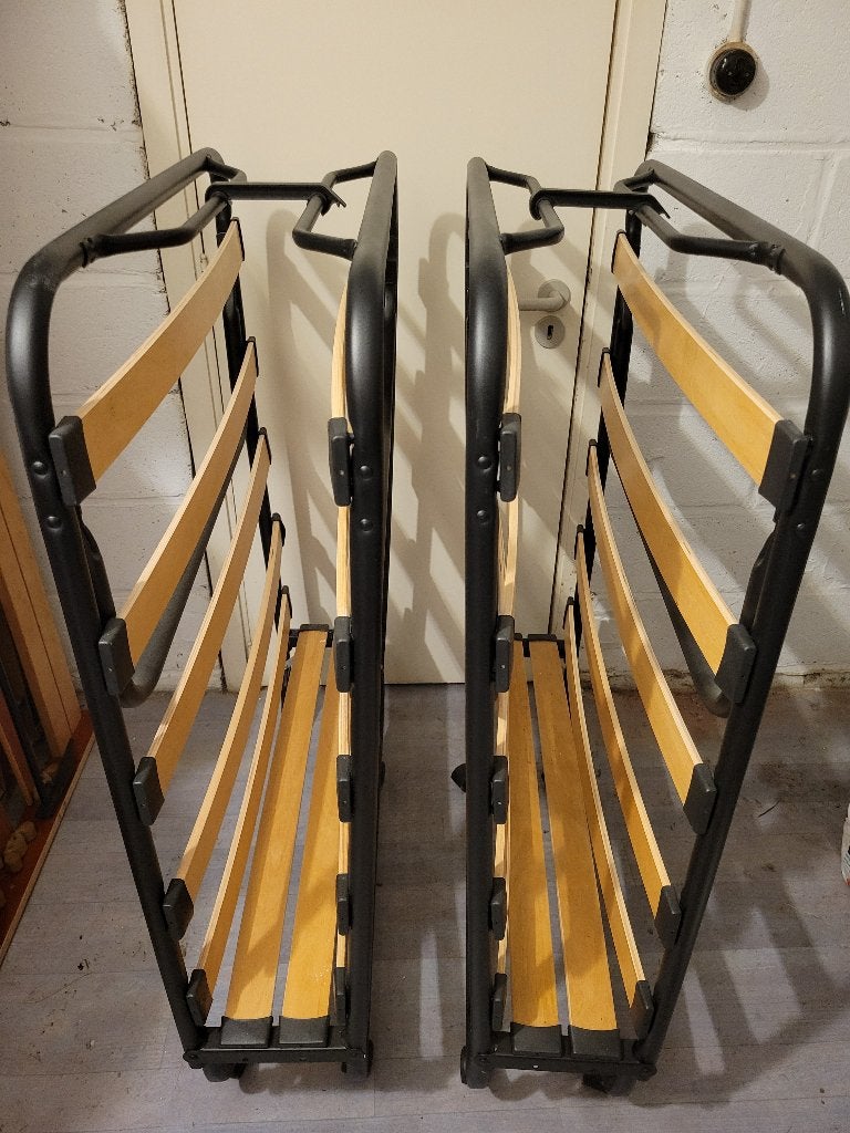 Lit pliable x 2, sans les matelas, Ophalen, Zwart, 190 cm of minder, Zo goed als nieuw
