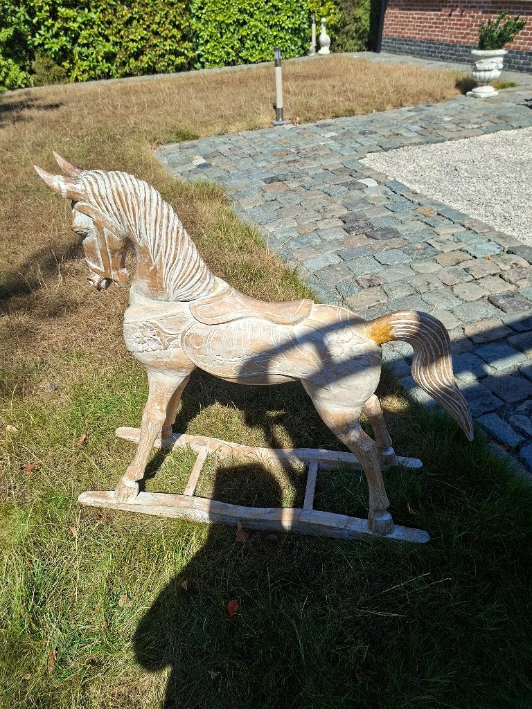 Houten paard, Antiek en Kunst, Kunst | Beelden en Houtsnijwerken, Ophalen, Hout, Houtsnijwerk
