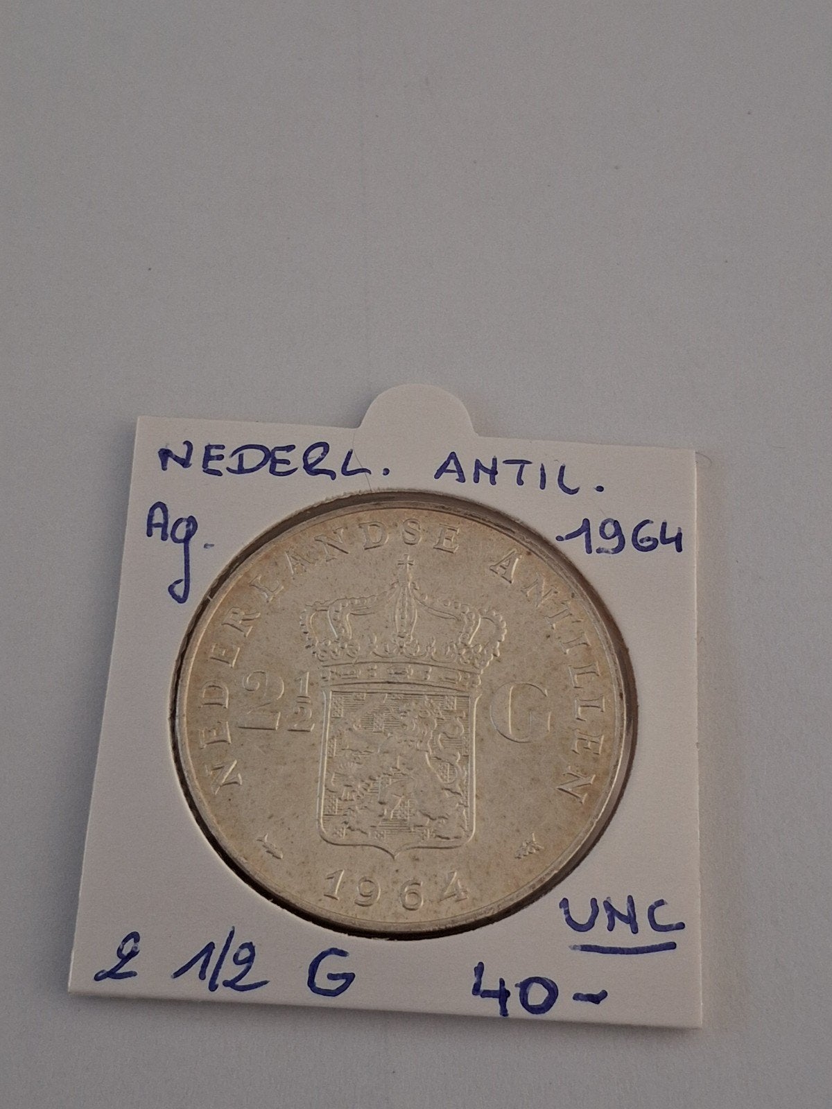 Antilles néerlandaises 2 1/2 florins 1964 AG. UNC, Enlèvement ou Envoi