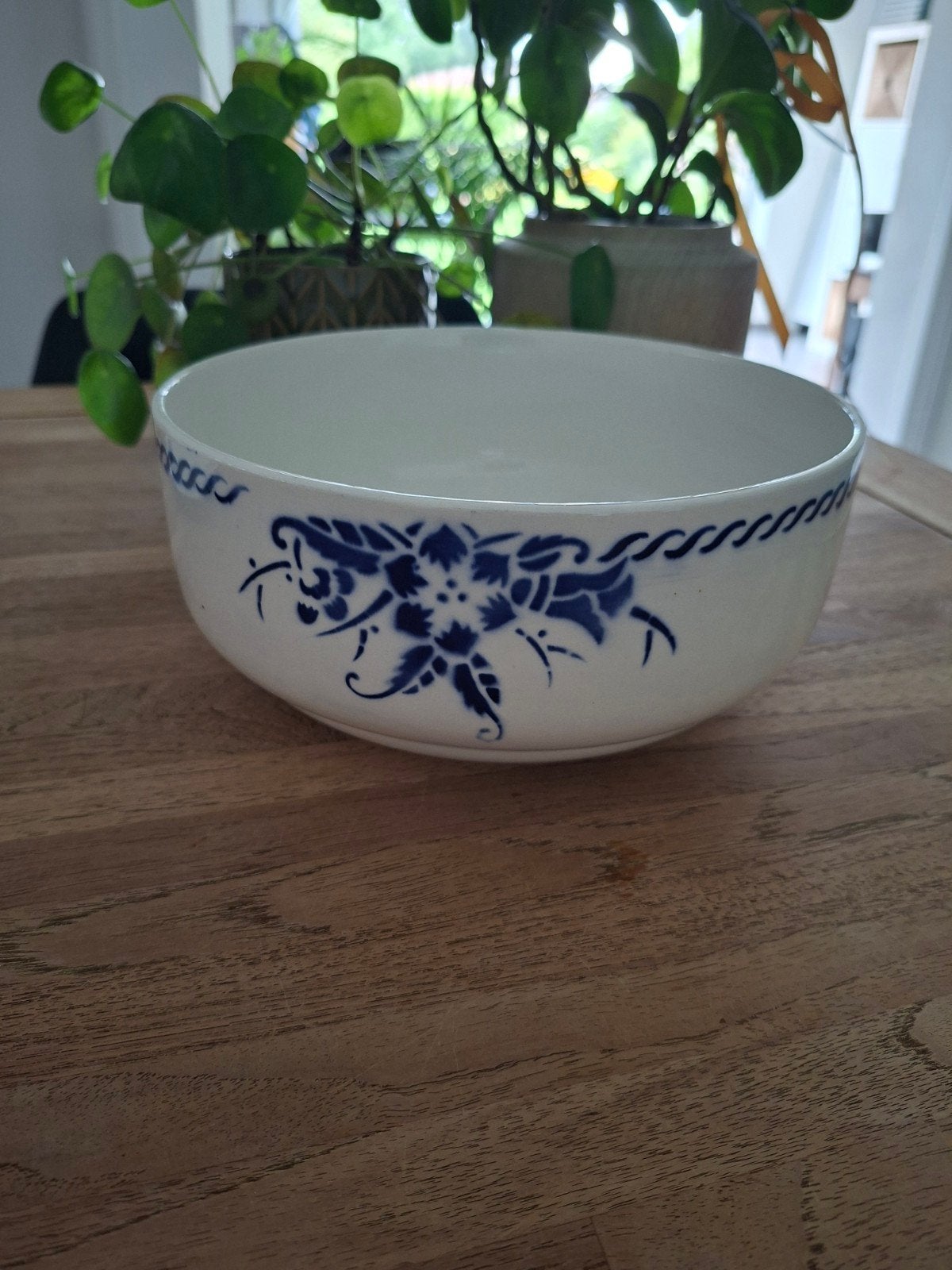 ronde kom Boch klokbloem wit blauw, Antiek en Kunst, Ophalen of Verzenden