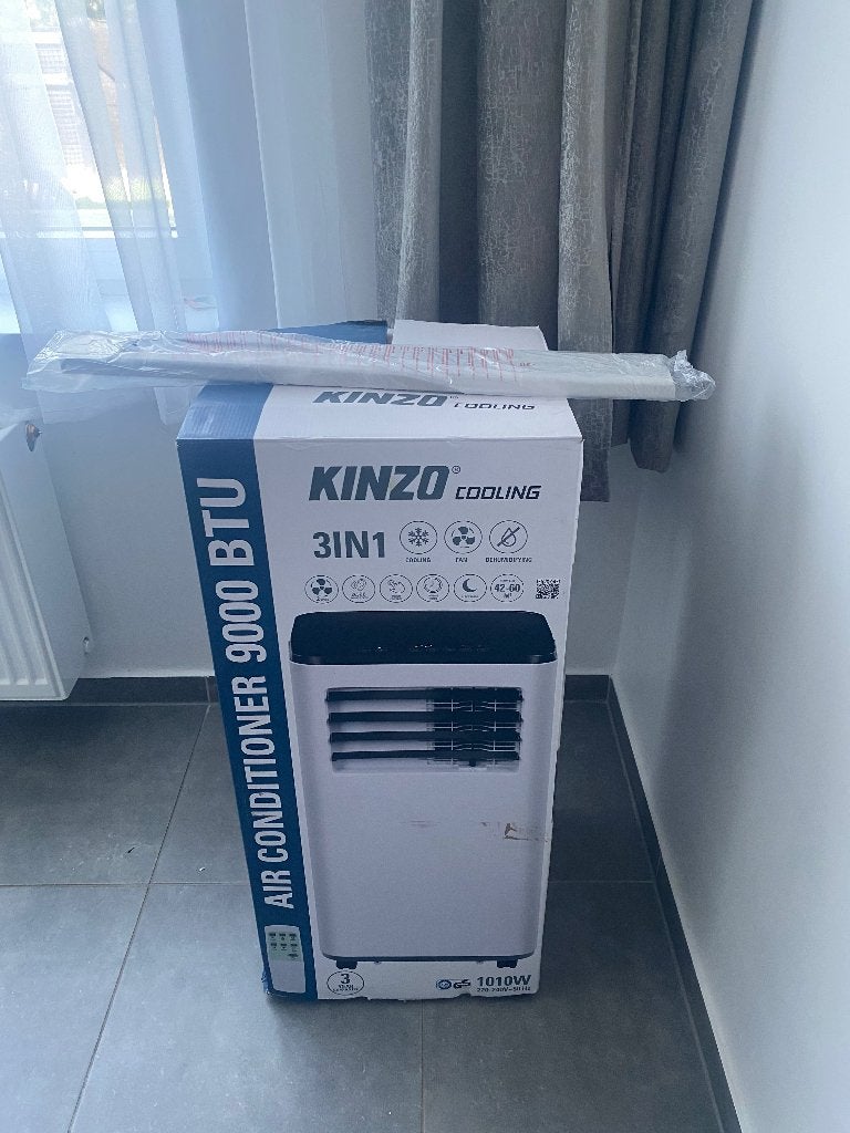 Kinzo Mobiele Airco 9000 BTU – Nieuw in doos- Airco Neuve, Neuf, 60 à 100 m³, Refroidissement et Déshumidification, Enlèvement