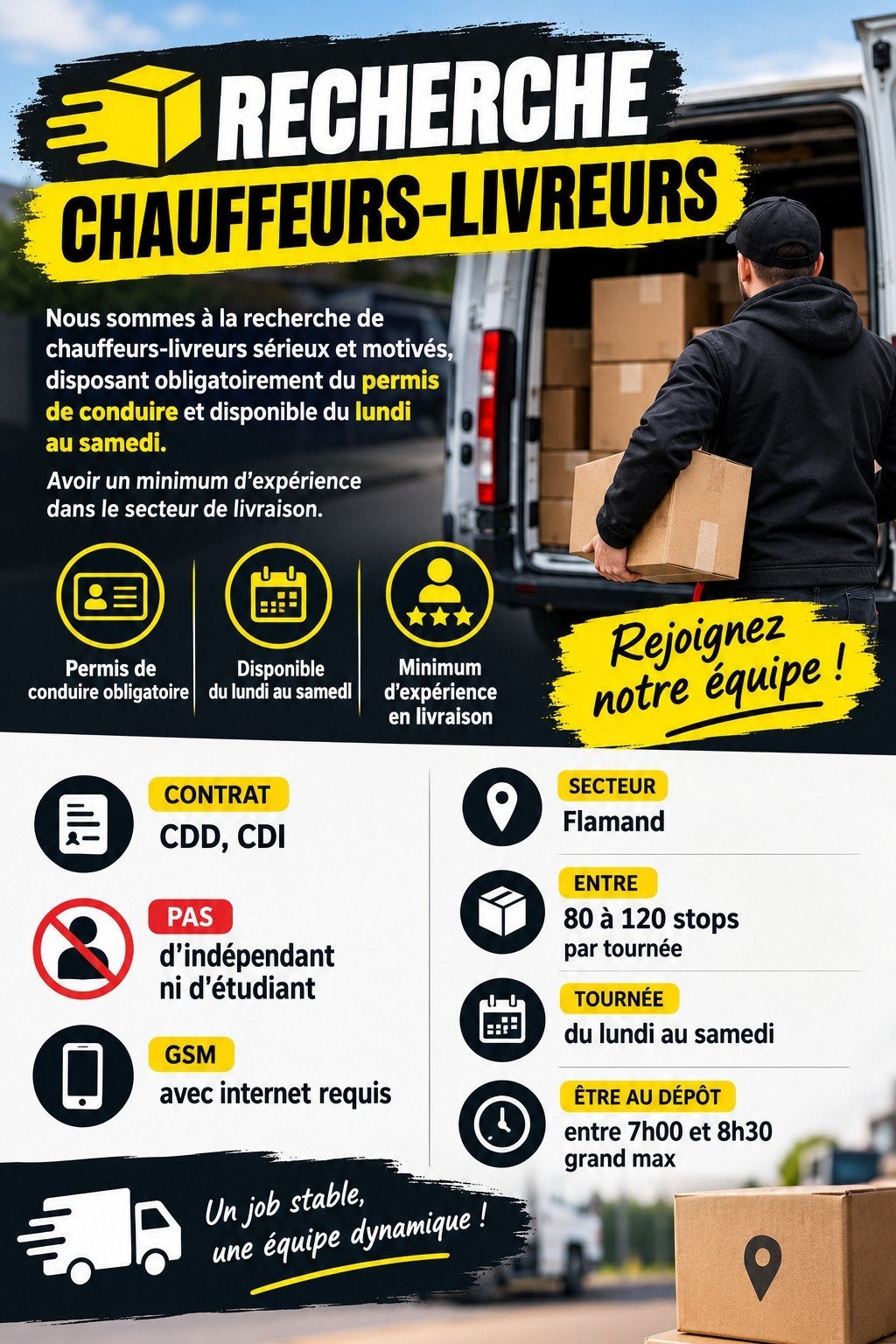 chauffeur livreur - tournée de colis, Vacatures