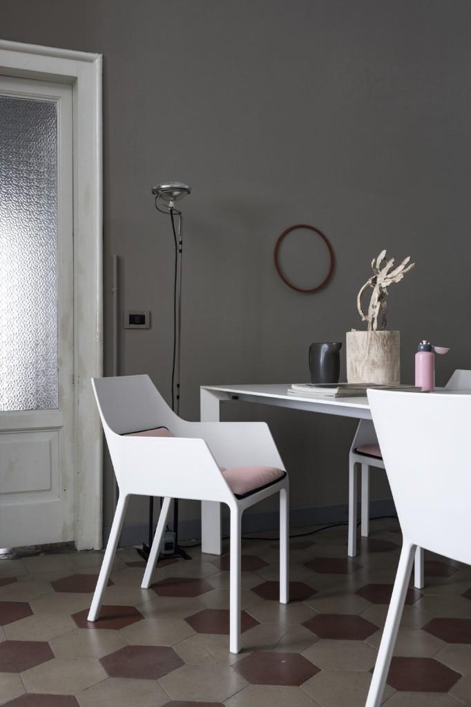 set van 4 tuinstoelen KRISTALIA mem met kussen, Ophalen of Verzenden, Nieuw, Kunststof, Stapelbaar