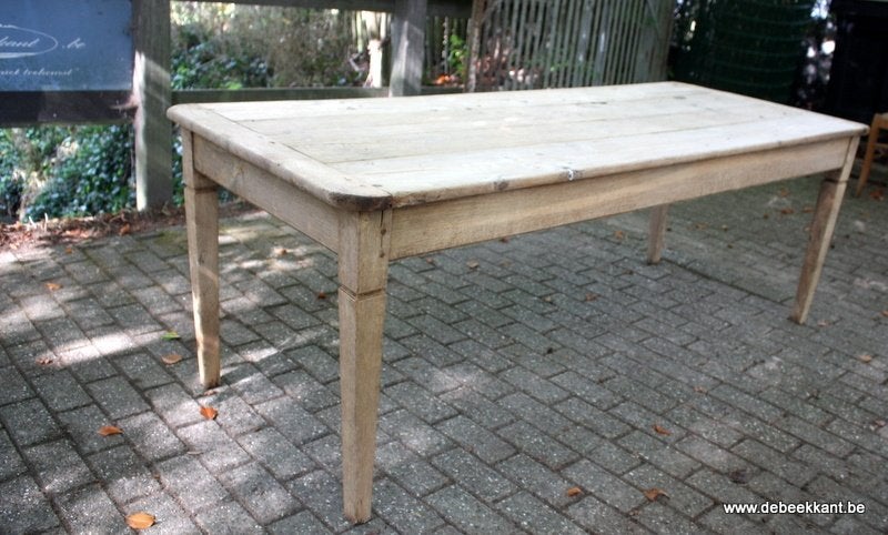 Antieke oude  Franse eiken boerentafel tafel opgekuist, Enlèvement