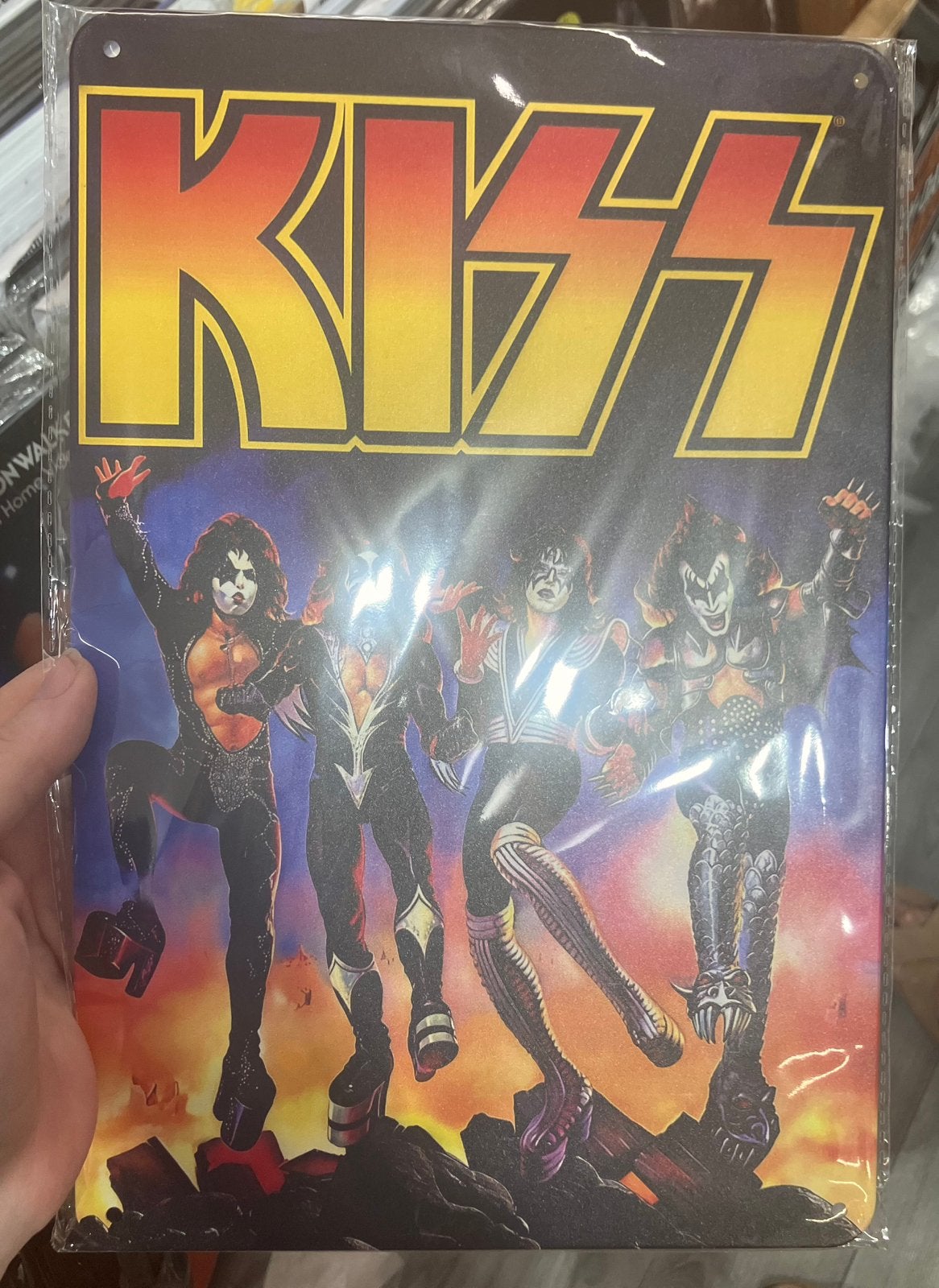 Metalen bord van kiss, Collections, Musique, Artistes & Célébrités, Enlèvement ou Envoi, Neuf