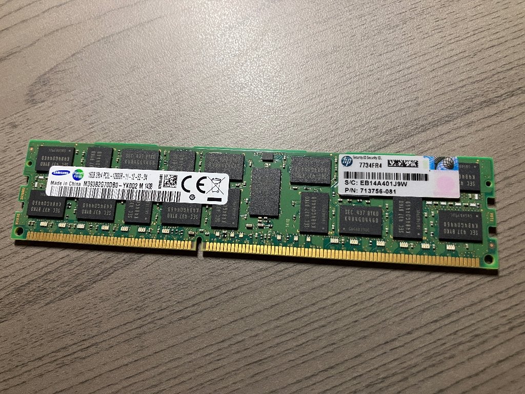 Samsung 1x 16GB DDR3-1600 RDIMM PC3L-12800R (Server), Computers en Software, Gebruikt, Server, DDR3, Ophalen of Verzenden