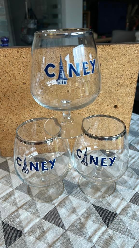 3 ciney glazen, Verzamelen, Ophalen, Gebruikt, Bierglas