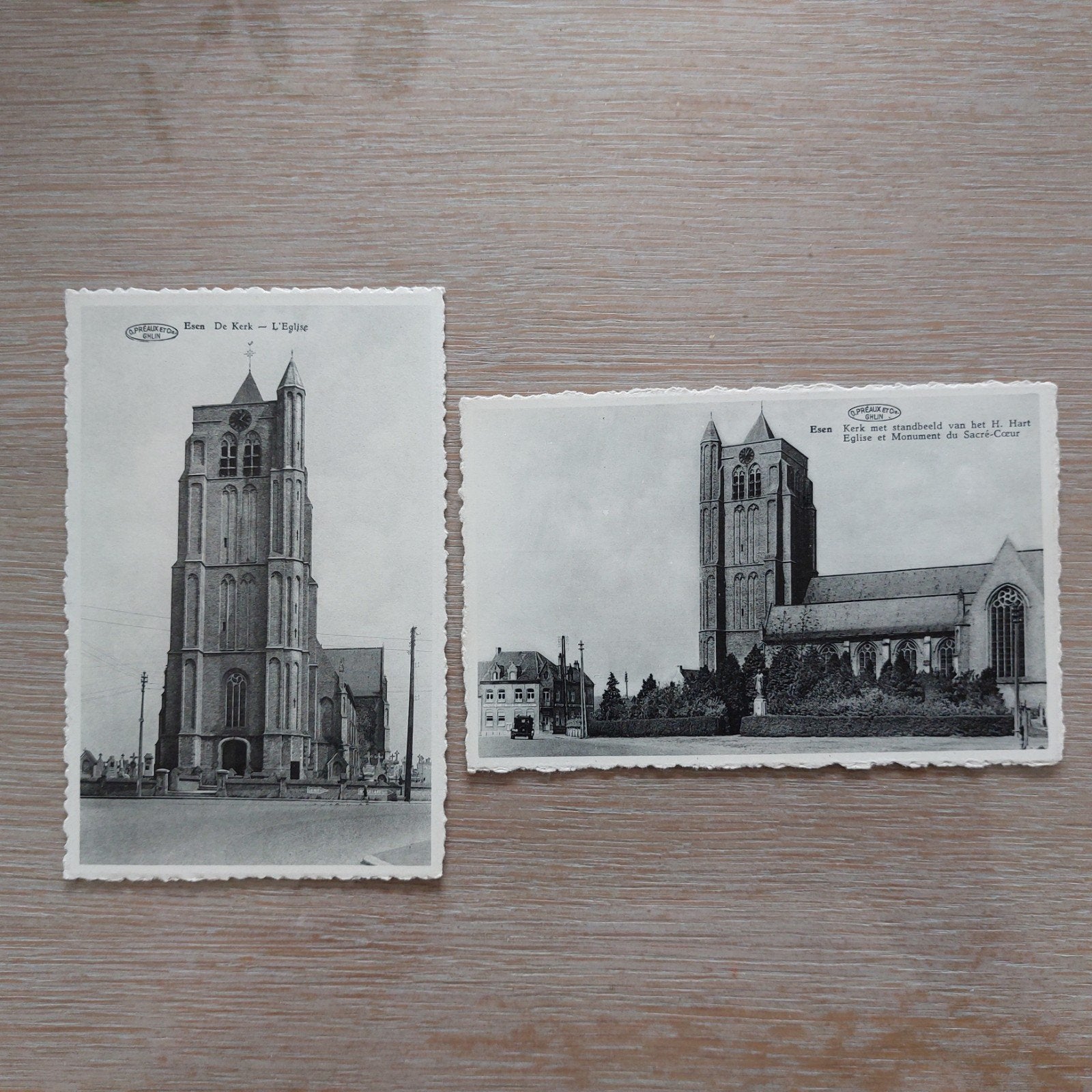 2 oude postkaarten van  Esen, Verzamelen, Ophalen of Verzenden