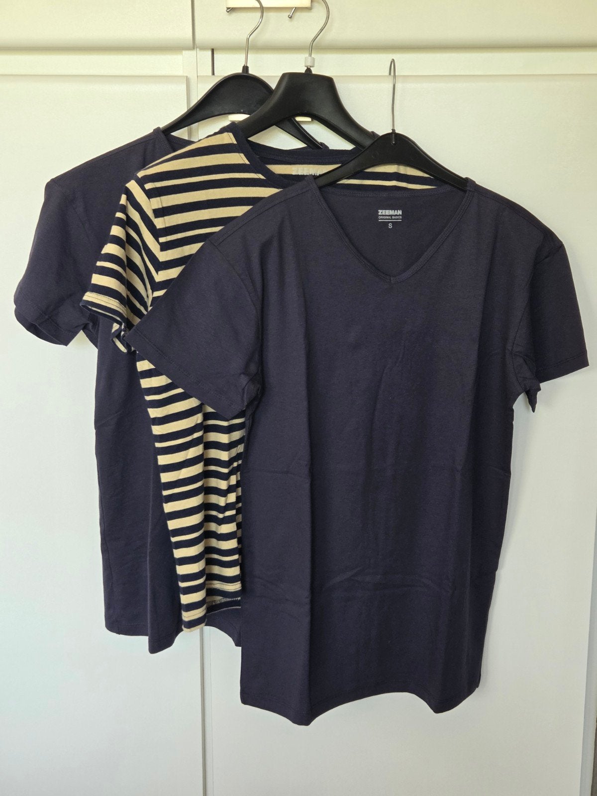 3 basic heren T-shirts maat small, Kleding | Heren, T-shirts, Ophalen of Verzenden, Zo goed als nieuw, Beige