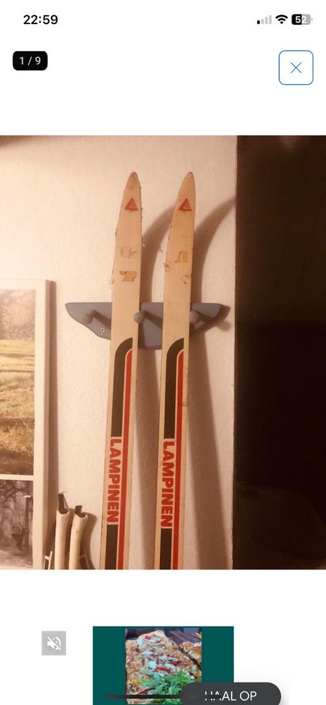 Lampinen antieke langlauf skiset met ital. schoenen, stokken, Sport en Fitness, Skiën en Langlaufen, Zo goed als nieuw, Ski's