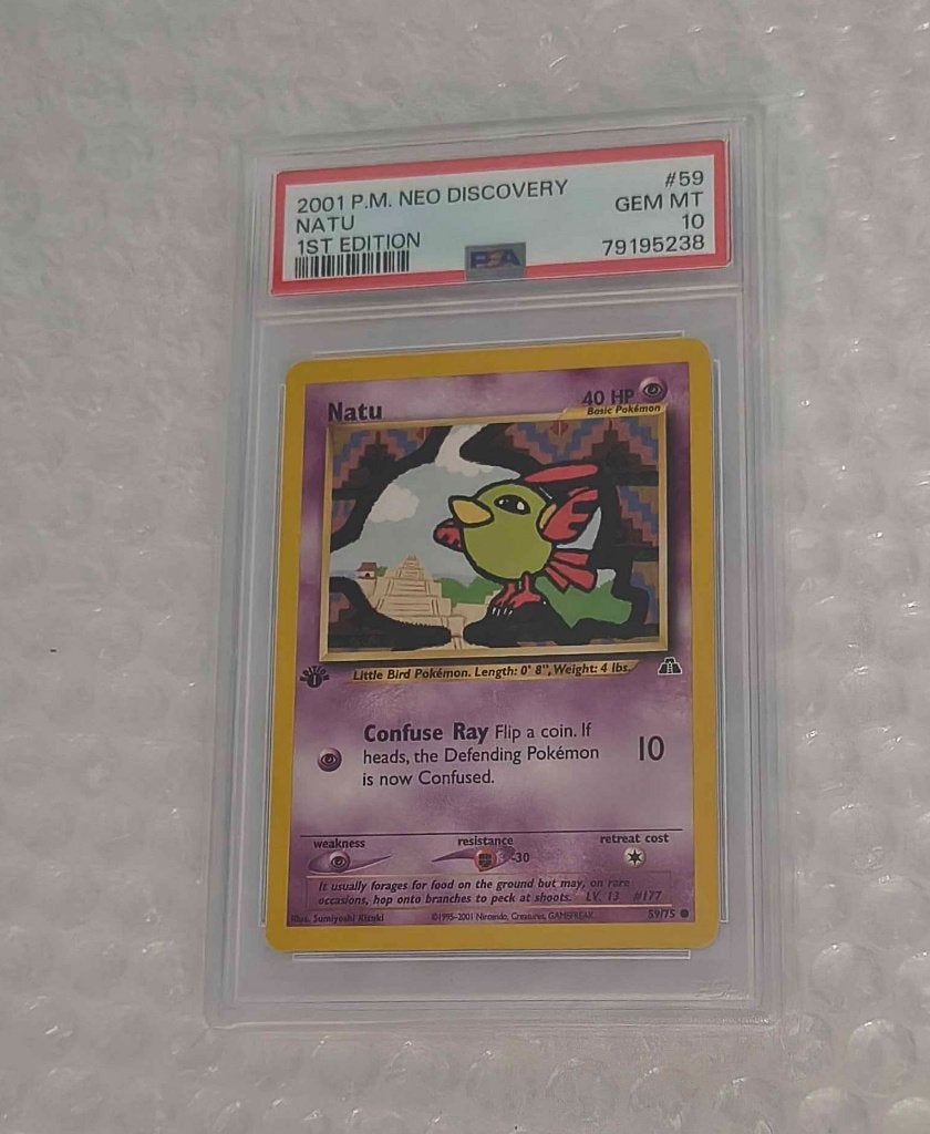 Pokemon 2001 Natu Neo Discovery 1ère édition PSA 10, Enlèvement ou Envoi, Comme neuf, Cartes en vrac, Foil