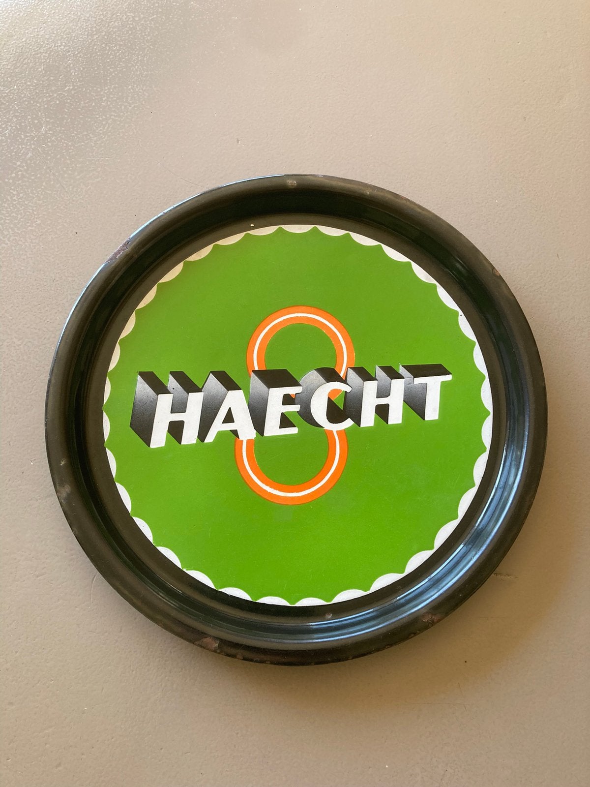 Assiette ancienne en émail Haecht 8, Enlèvement ou Envoi
