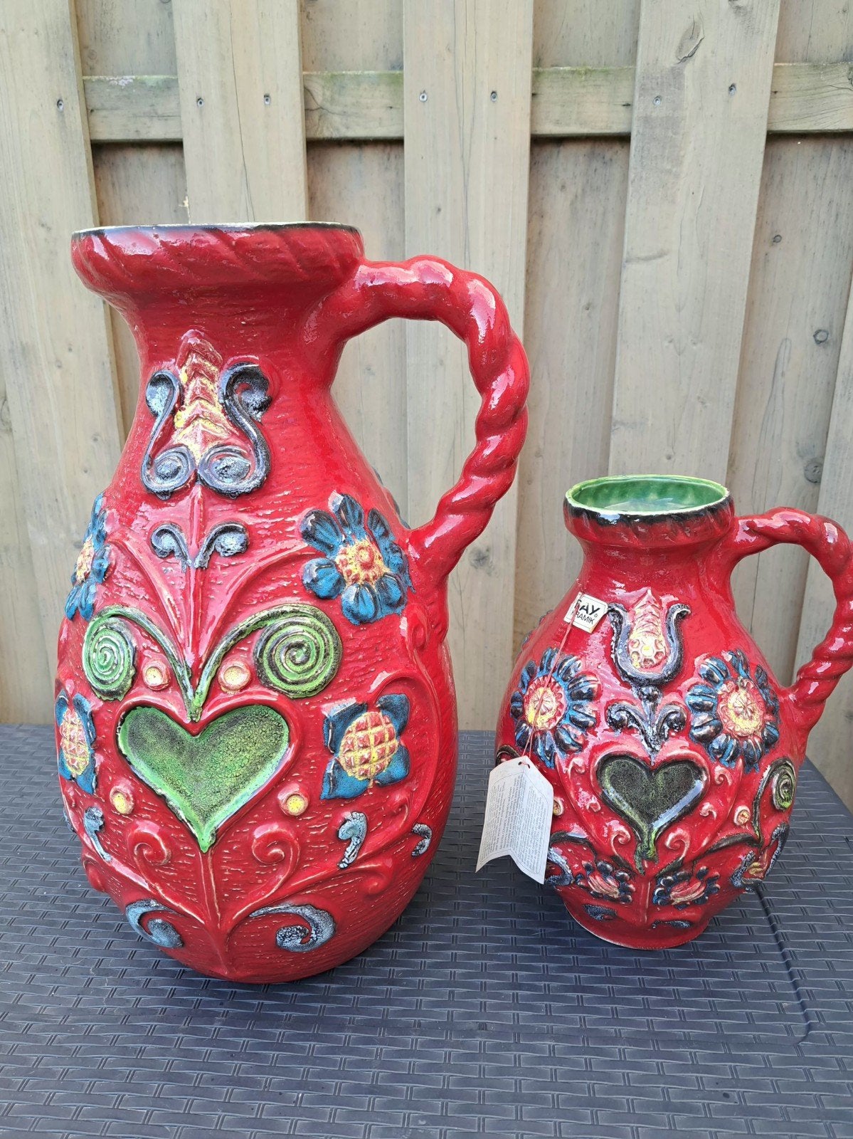 2 BAY keramiek vazen - West Germany - 60's, Antiek en Kunst, Ophalen