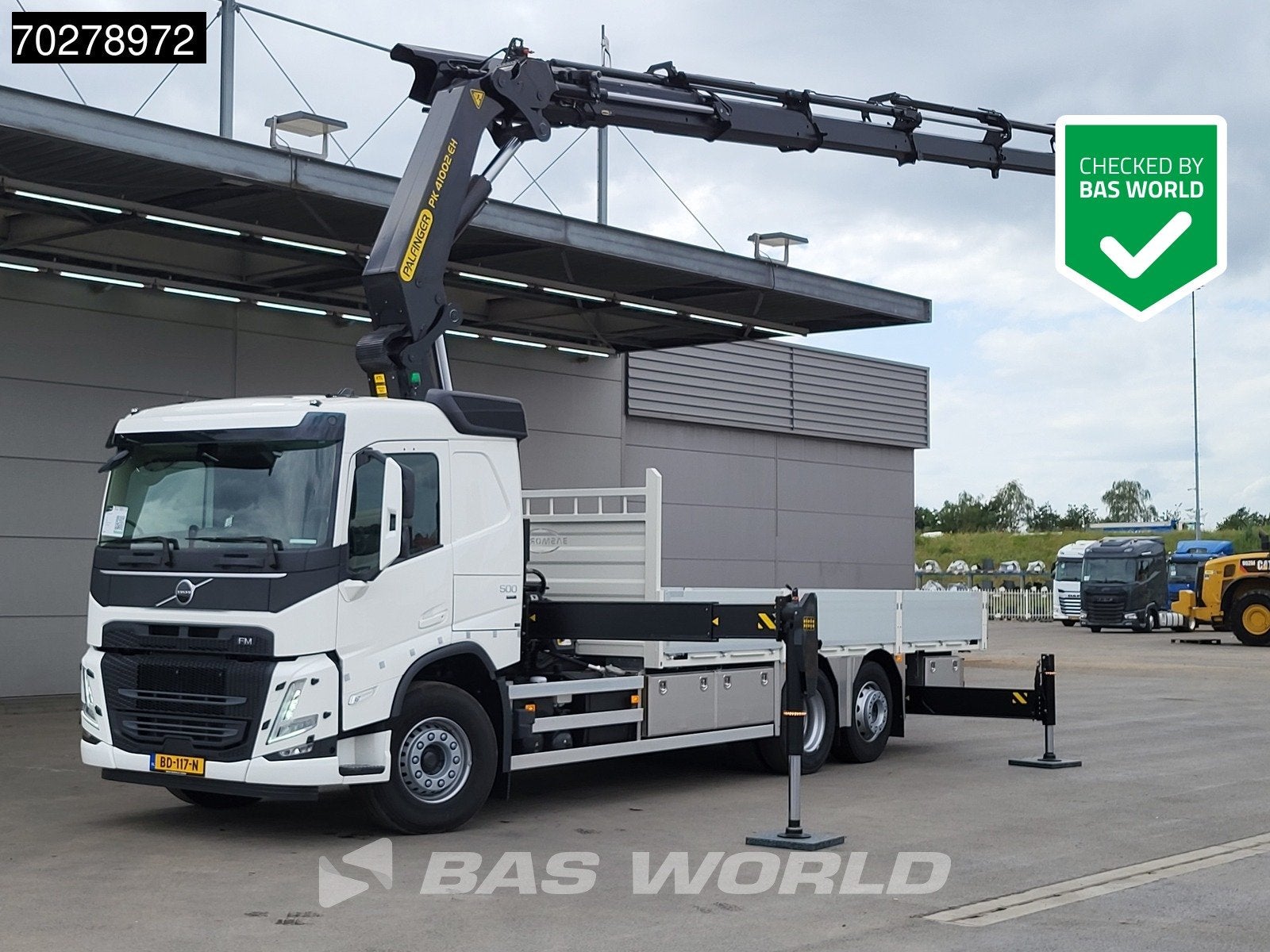 Volvo FM 500 6X2 NL-Truck Palfinger PK41002 EH Crane Kran Li, Auto's, Automaat, Stof, Euro 6, Wit