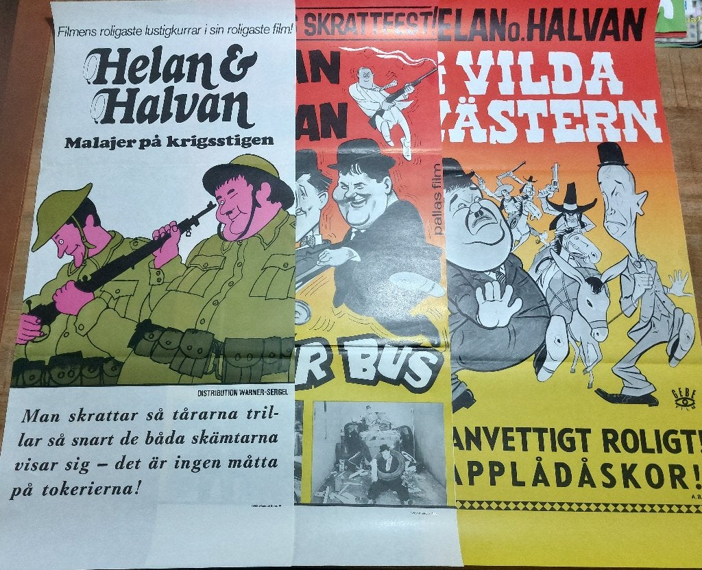 3 posters van Laurel & Hardy, Verzamelen, Posters, Rechthoekig Staand, Ophalen of Verzenden, Zo goed als nieuw, A1 t/m A3