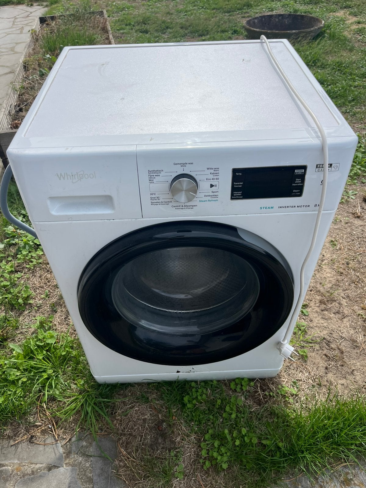 Lave linge whirlpool inverter 8kg, 6 à 8 kg, Enlèvement, Utilisé, 1200 à 1600 tours