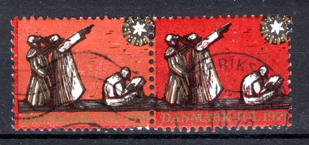 DANEMARK Timbre de Noël 1971, Envoi, Danemark, Affranchi