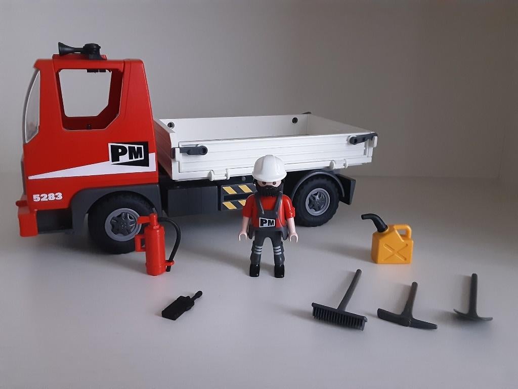 PLaymobil vrachtwagen van de bouwwerf - compleet, Kinderen en Baby's, Speelgoed | Playmobil, Zo goed als nieuw, Complete set, Ophalen of Verzenden