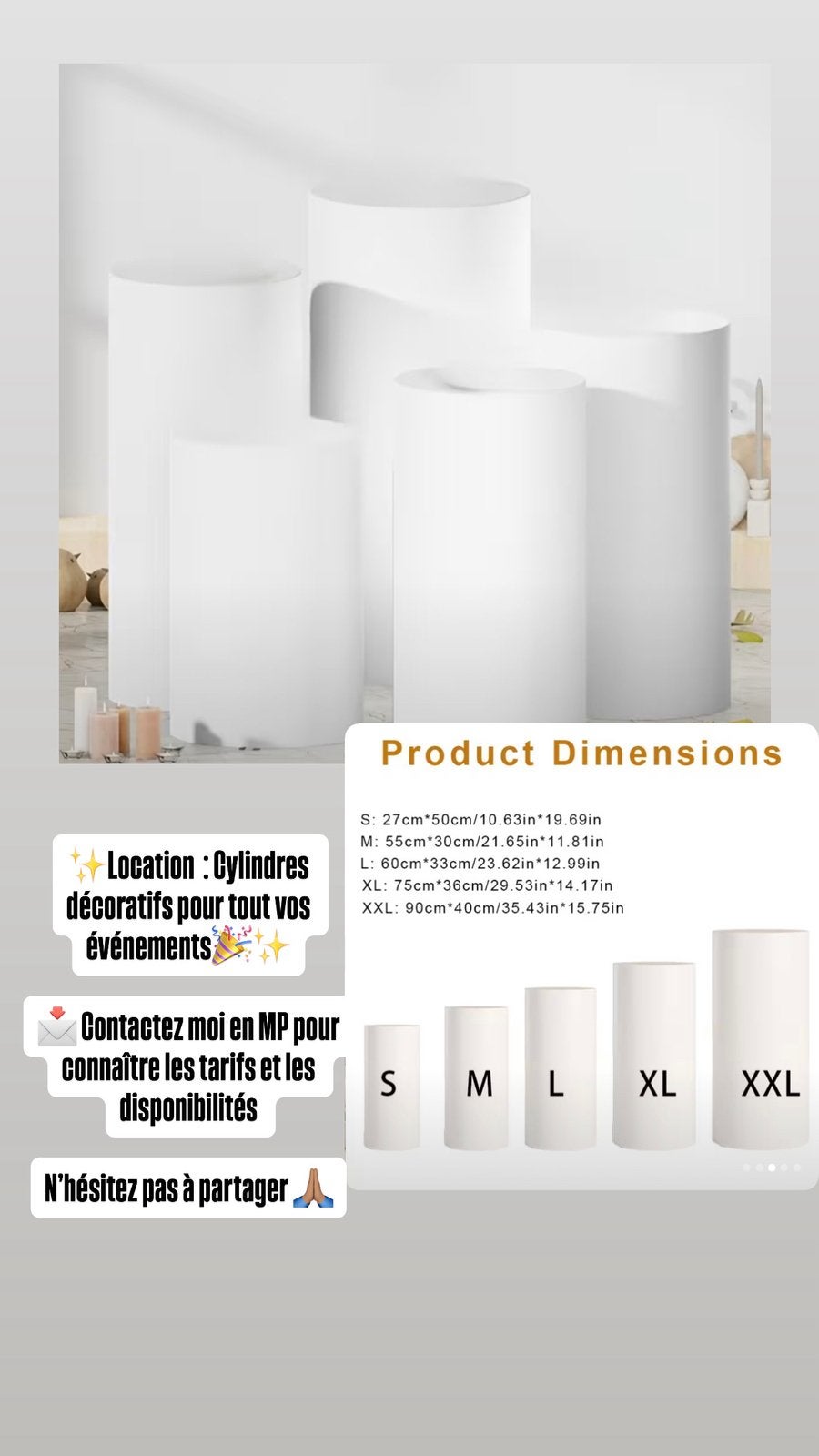 Location de colonnes cylindrique décoratives - 5pcs, Enlèvement, Comme neuf