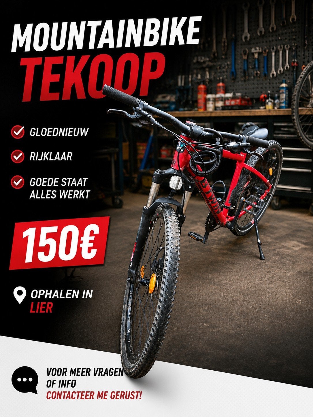 mountainbike tekoop (rijklaar), Gebruikt, Hardtail, Heren, Schijfrem