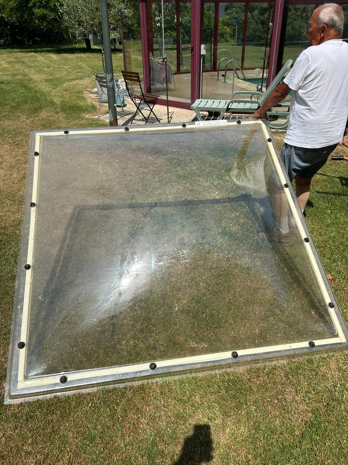 Skylux koepel 180x180, Ophalen, 160 cm of meer, Zo goed als nieuw, Dakraam