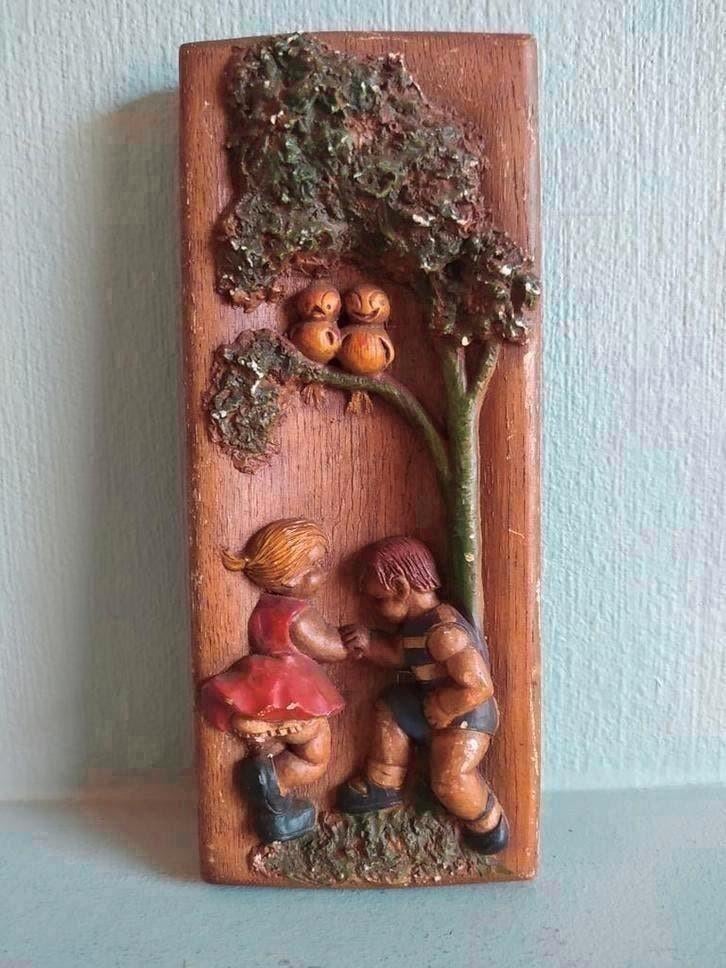 Gipsen wandplaat in reliëf, Antiek en Kunst, Ophalen of Verzenden