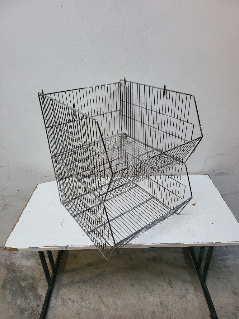 Stapelmand van draadstaal - 580x480 H330 mm (3 Stuks), Mand, Ophalen of Verzenden, Zo goed als nieuw, Metaal