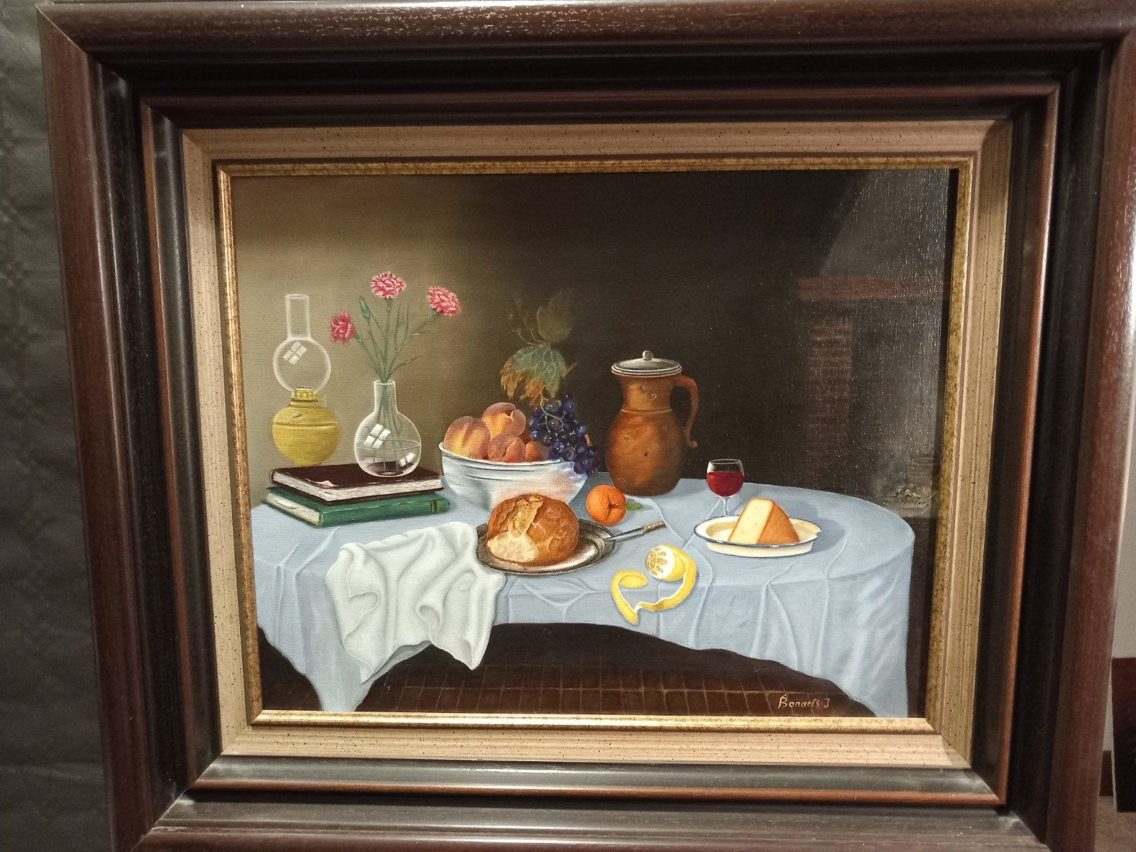 stilleven met kader8, Ophalen, Doek, Realistisch, Stilleven