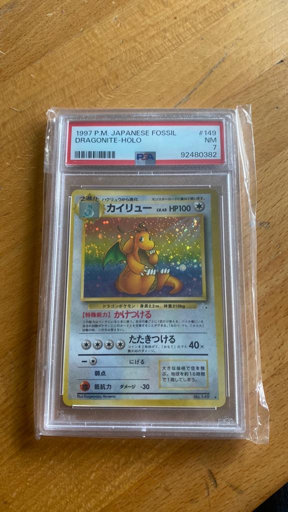 PSA 7 Dragonite Holo (1997) Jpn fossil-set (Alleen Afhalen), Enlèvement, Comme neuf