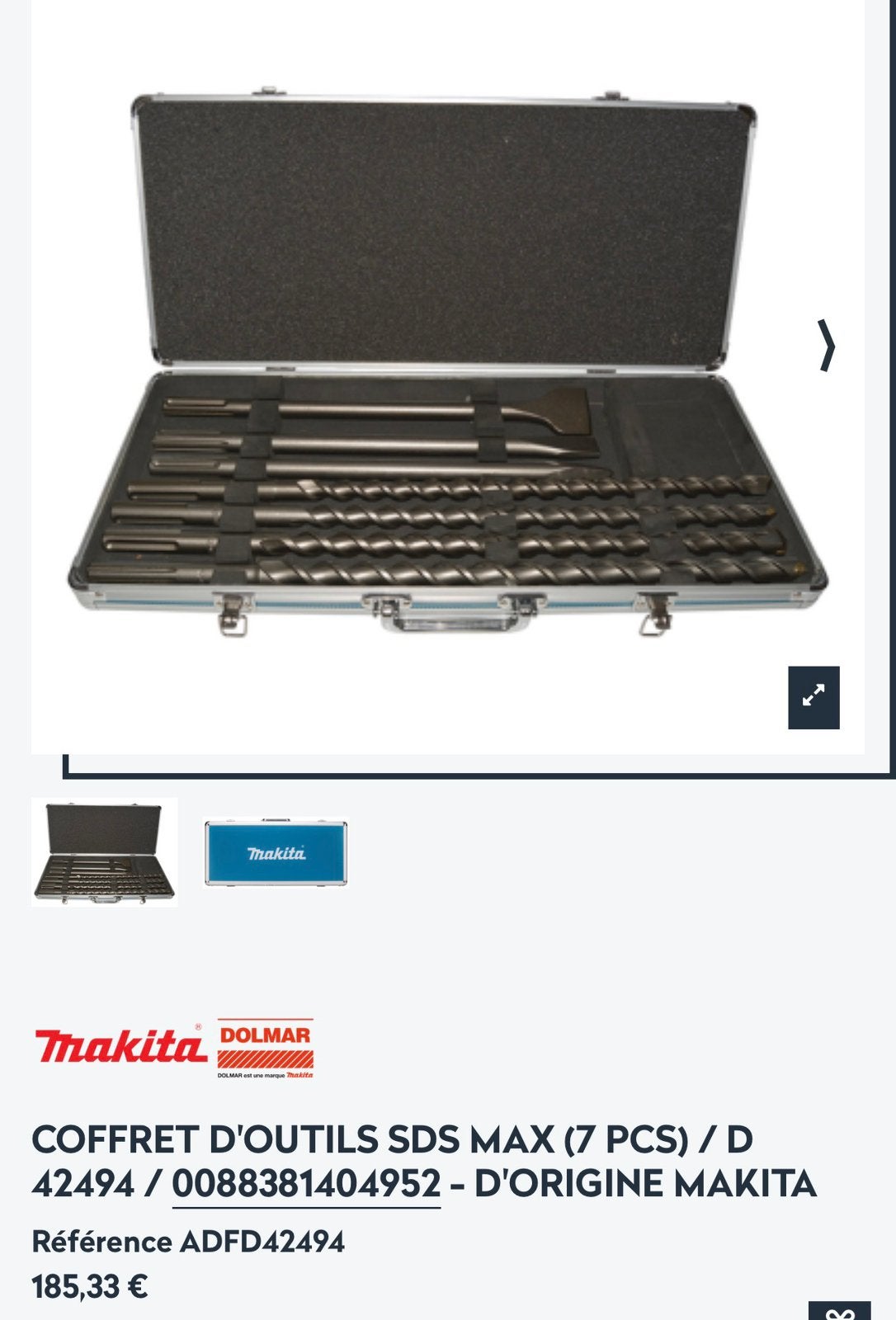 Makita COFFRET D'OUTILS SDS MAX (7 PCS), Enlèvement, Neuf
