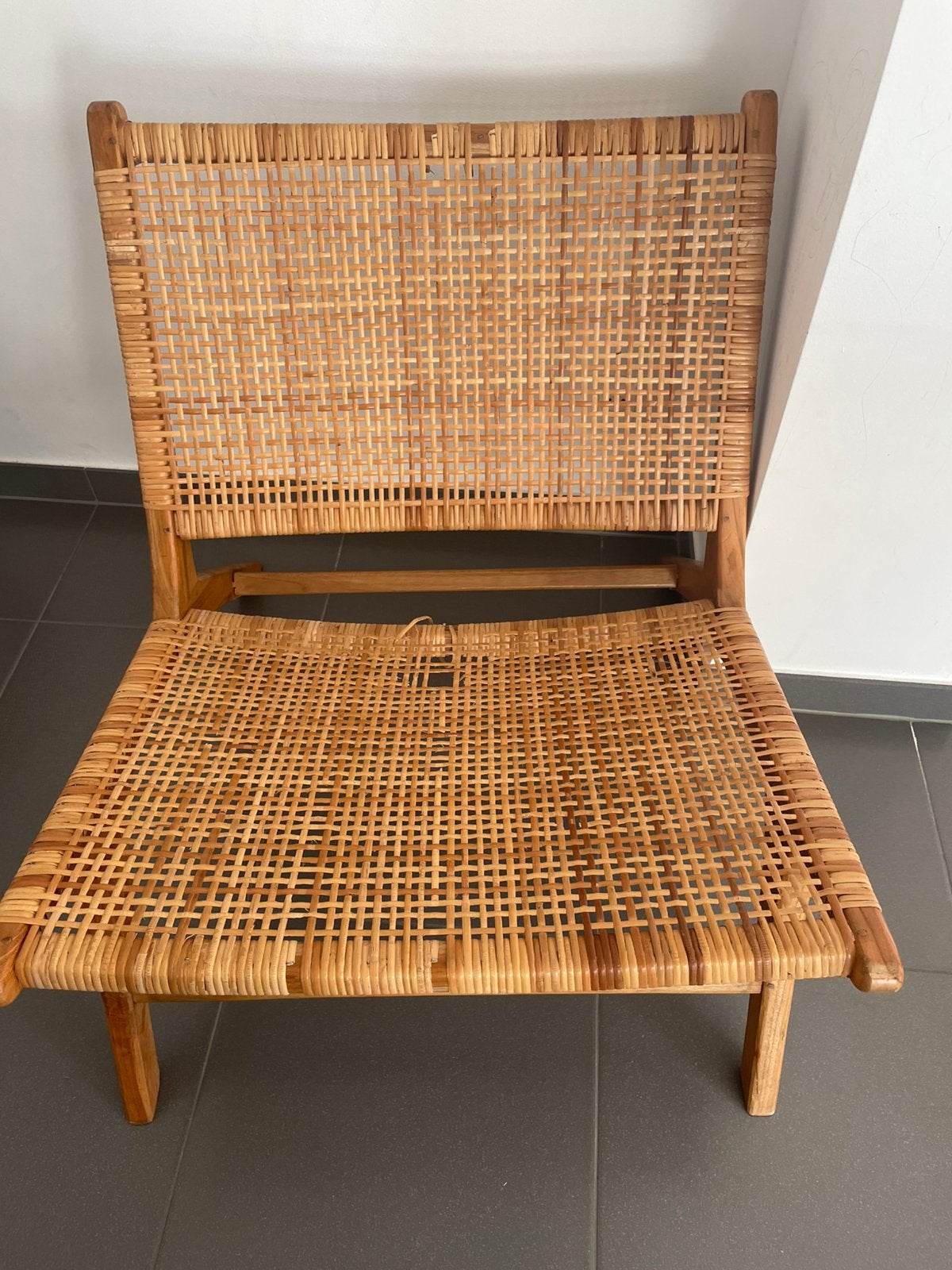 Rieten Loungestoel, Ophalen, Zo goed als nieuw