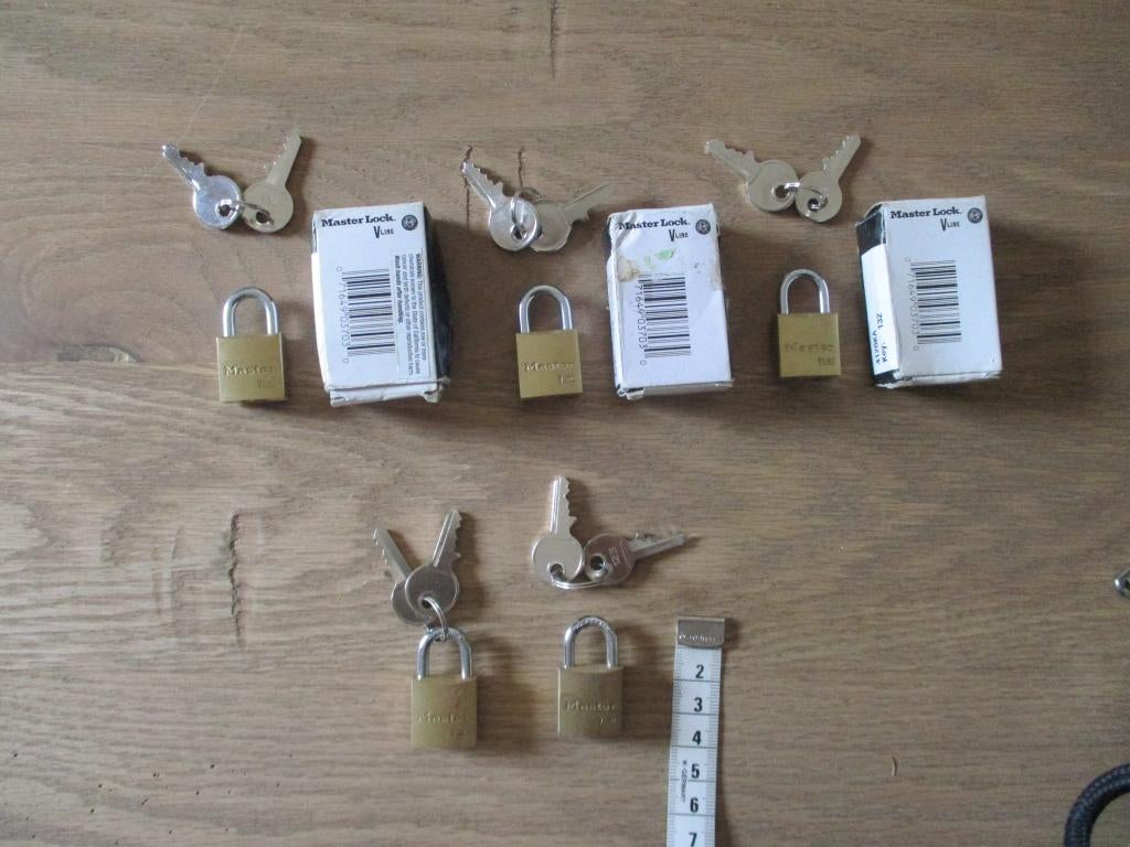 koperen hangsloten 5st veiligheidsslot nieuw kleintjes, Ophalen of Verzenden, Nieuw