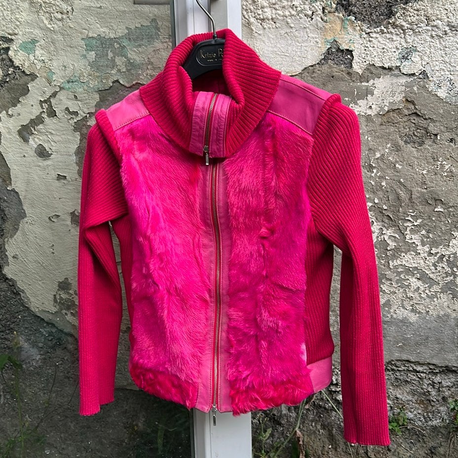 Veste vintage Aldo Martin's en cuir véritable et laine T.M, Vêtements | Femmes, Enlèvement, Porté, Taille 36 (S), Rose