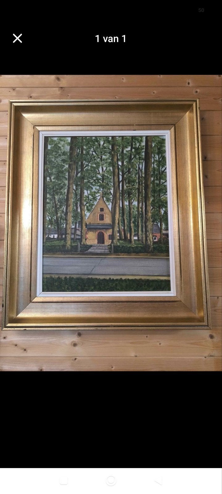 boskapel Buggenhout, Antiek en Kunst, Ophalen, Realistisch, Gesigneerd, Stads- / dorpsgezicht