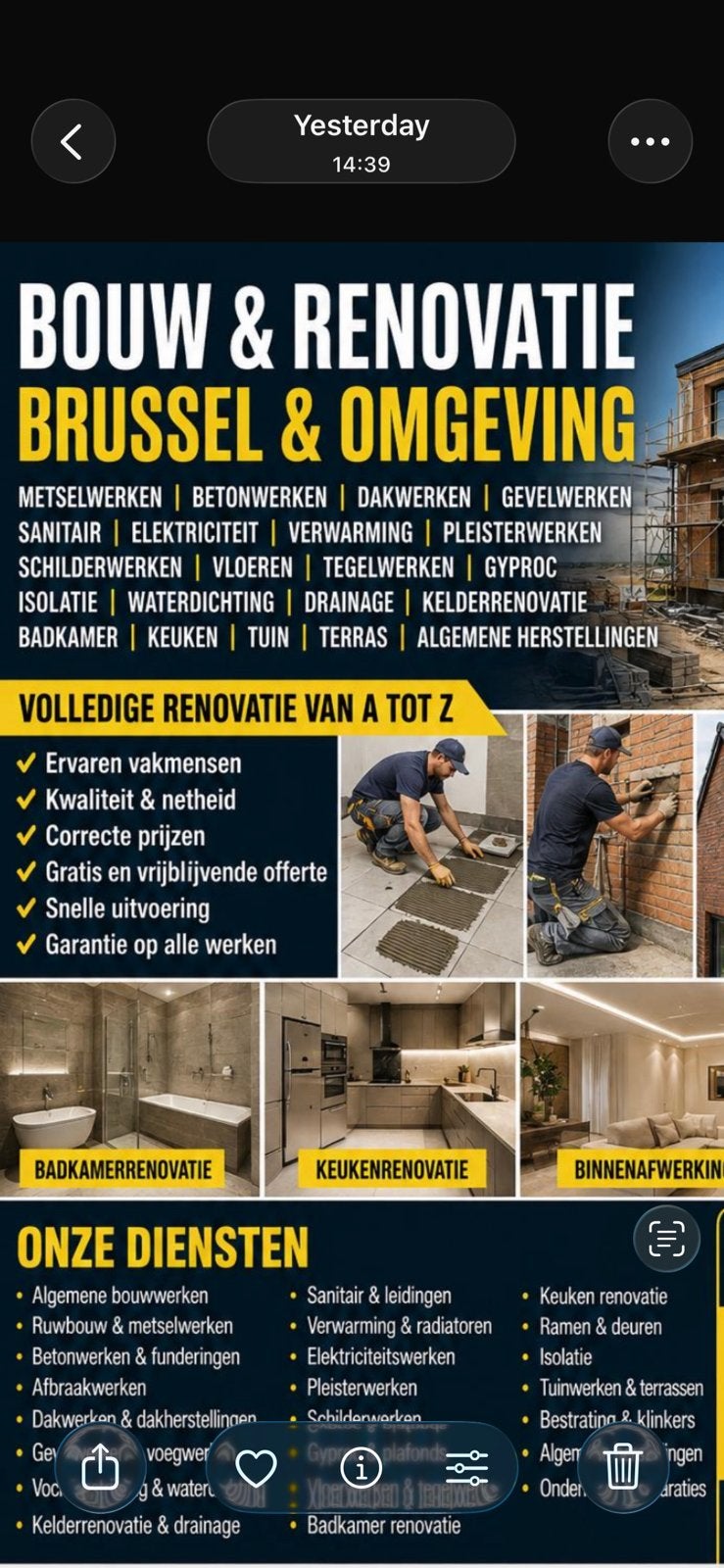 ALGEMENE RENOVATIEWERKEN VAN A TOT Z – BINNEN & BUITEN, Twee personen, Overige soorten, Arrangement, Bungalowpark