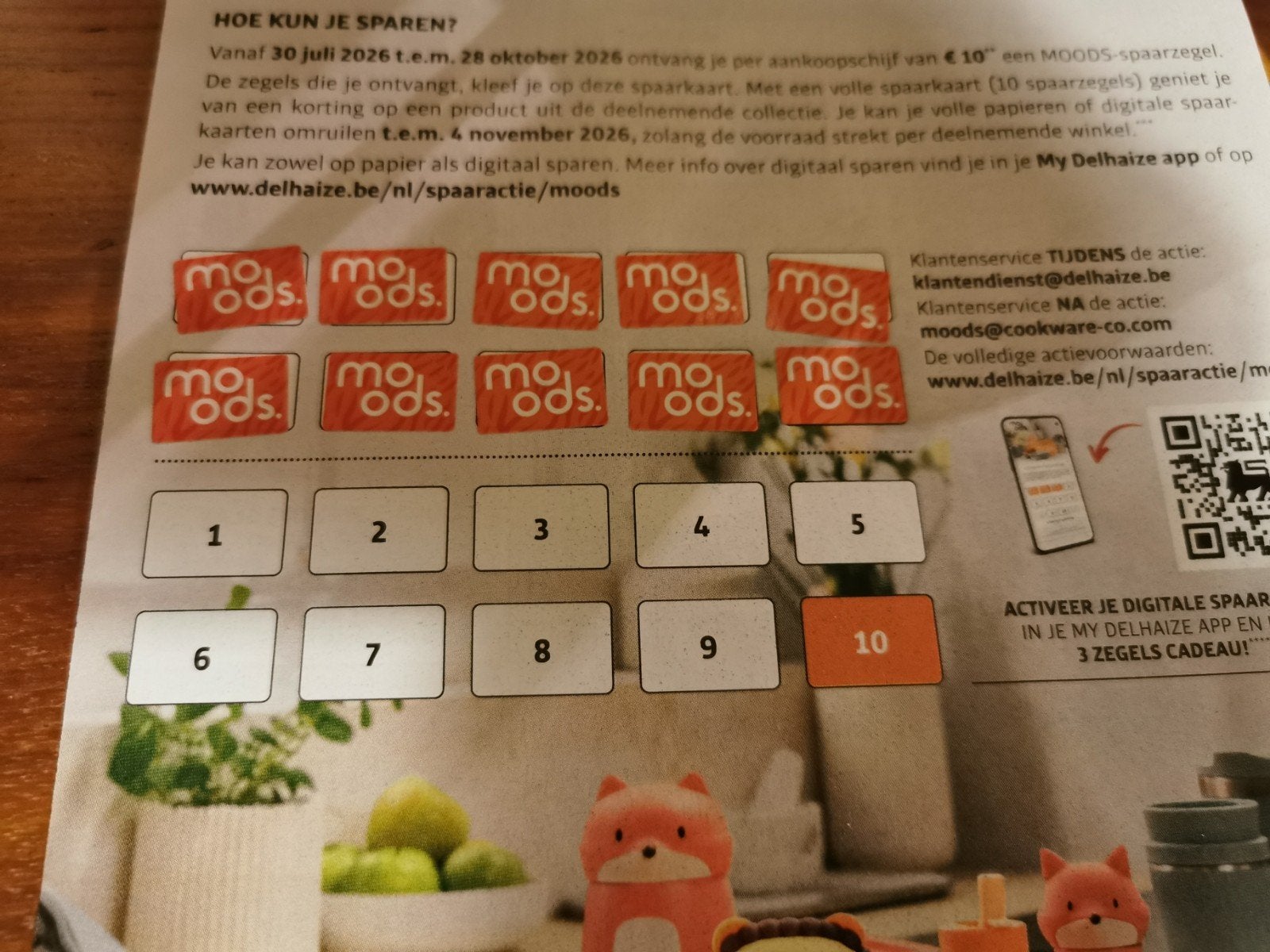 spaarkaart met 10 zegels moods Delhaize, prijs per zegel, Enlèvement ou Envoi, Magasin, Supermarché ou Station-service, Timbres, Coupons ou Points