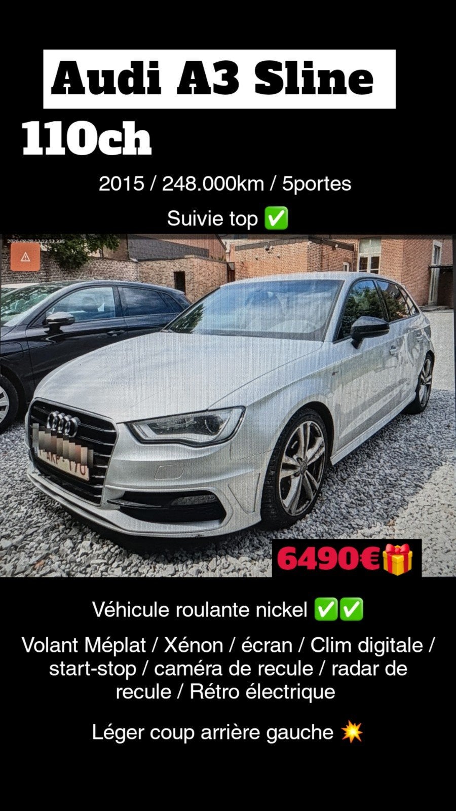 Audi A3 Sline interieur/exterieur, Auto's, Elektrisch, Parkeercamera, Te koop, A3